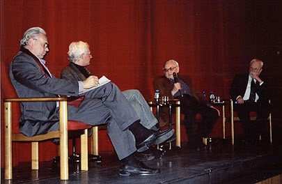 Prof. Jürgen Haase, Peter Kahane, Egon Bahr, Lothar de Maizière, MOMA-Filmreihe